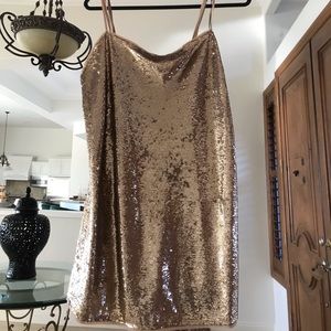 Free people dresses Gold tank mini dress!